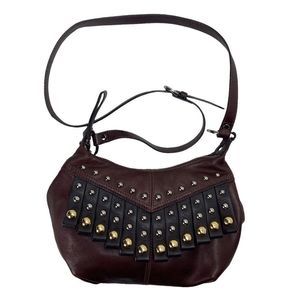 B.MAKOWSKY Leather Studded Crossbody Bag.